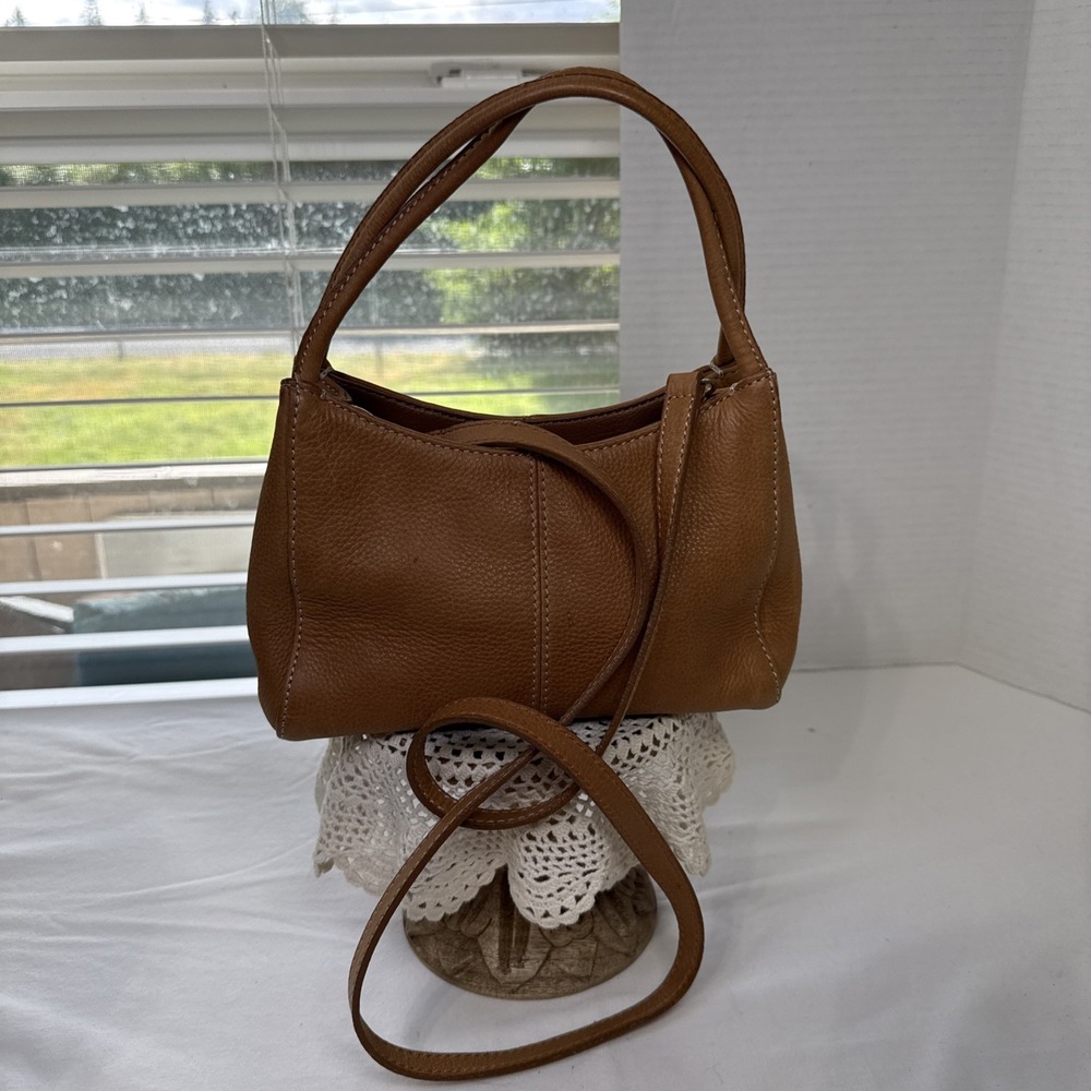 SM Fossil Vintage Handle/ Crossbody Y2K  Bag Caramel Brown Pebbled Leather 75082